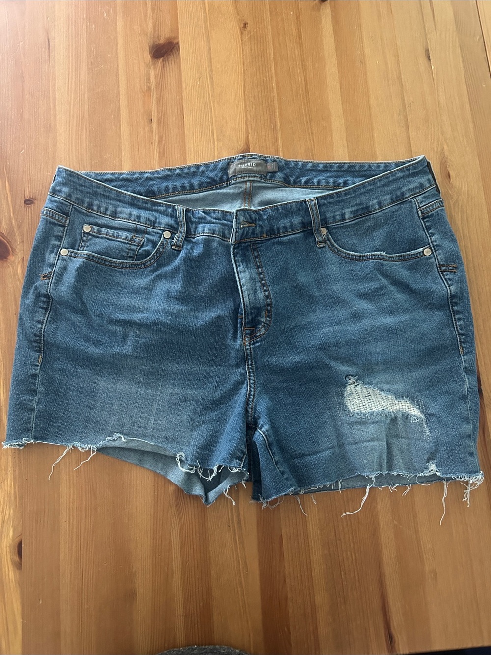 torrid Medium Blue Distressed Denim Shorts